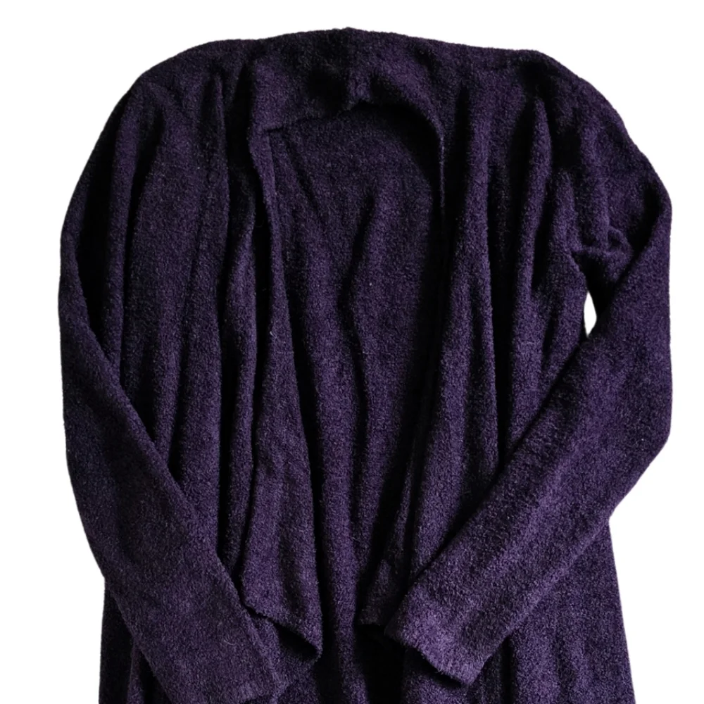 BAREFOOT DREAMS Bamboo Chic Lite Shawl Duster Wrap Sweater S/M Purple